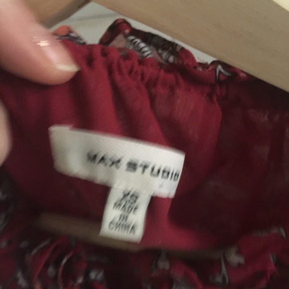 Red Flower Tie Front Top - Picture 3 of 3